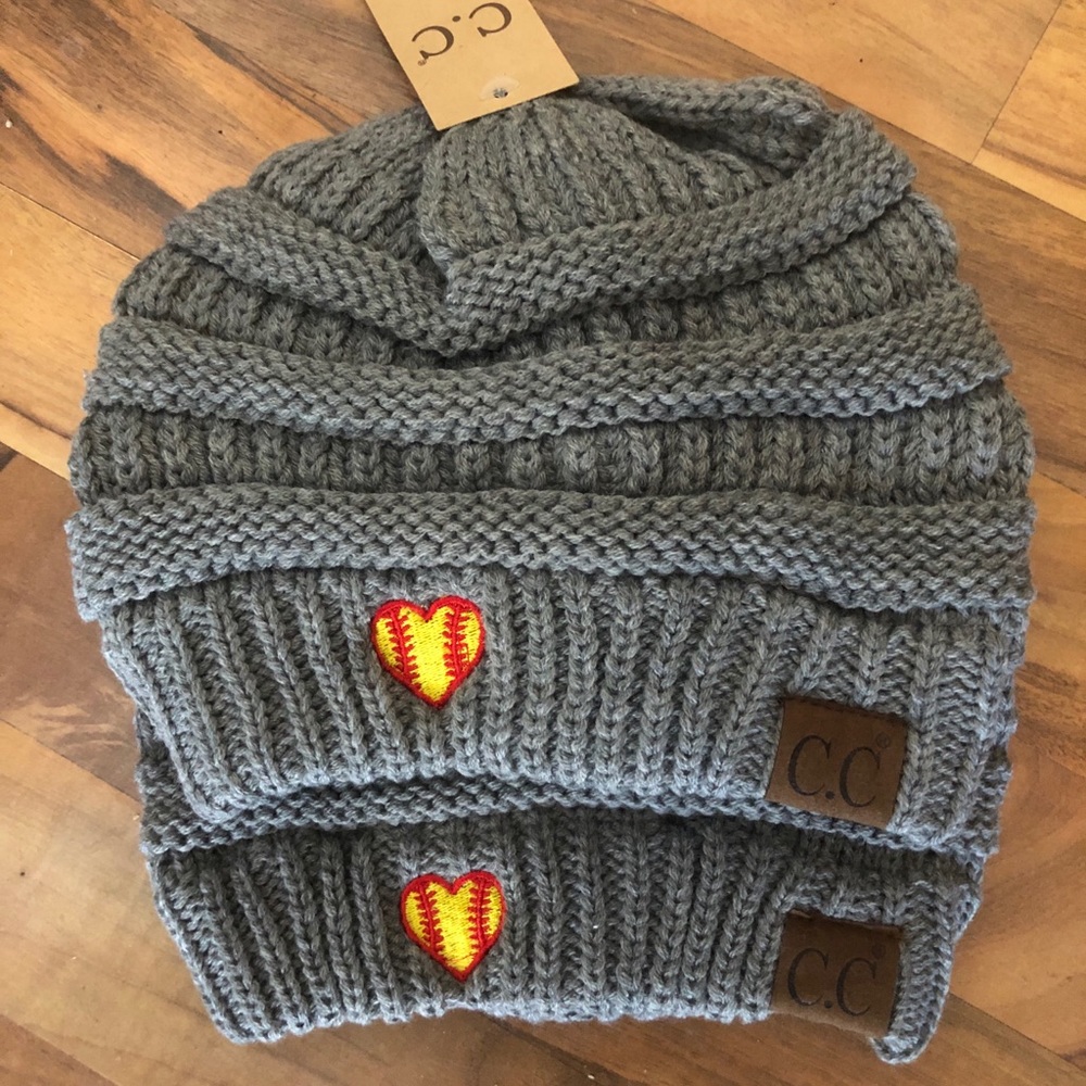 C.C. Gray CC Beanie with softball from Piper Lou